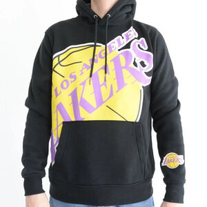 Nba Los Angeles Lakers Black &  Yellow Hooded Pullover Sweat Shirt Size Large